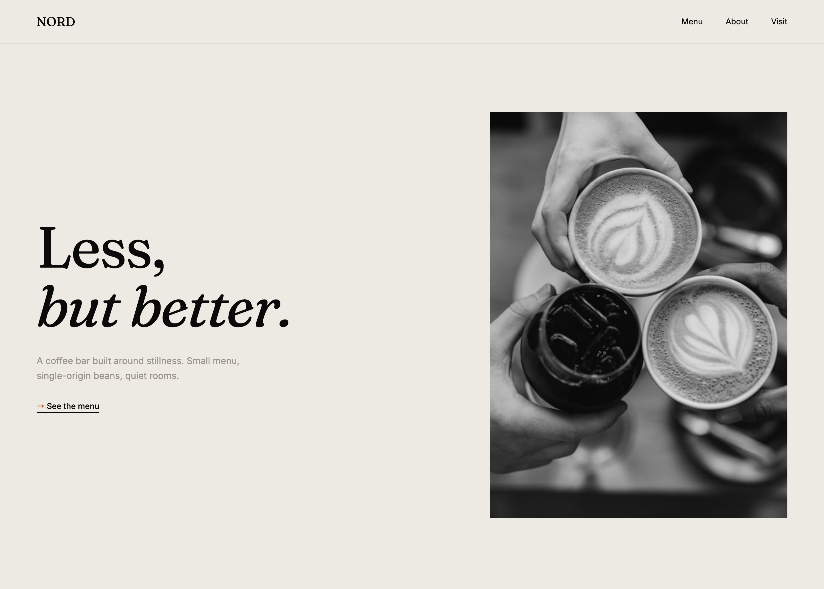 NORD Cafe — landing page preview