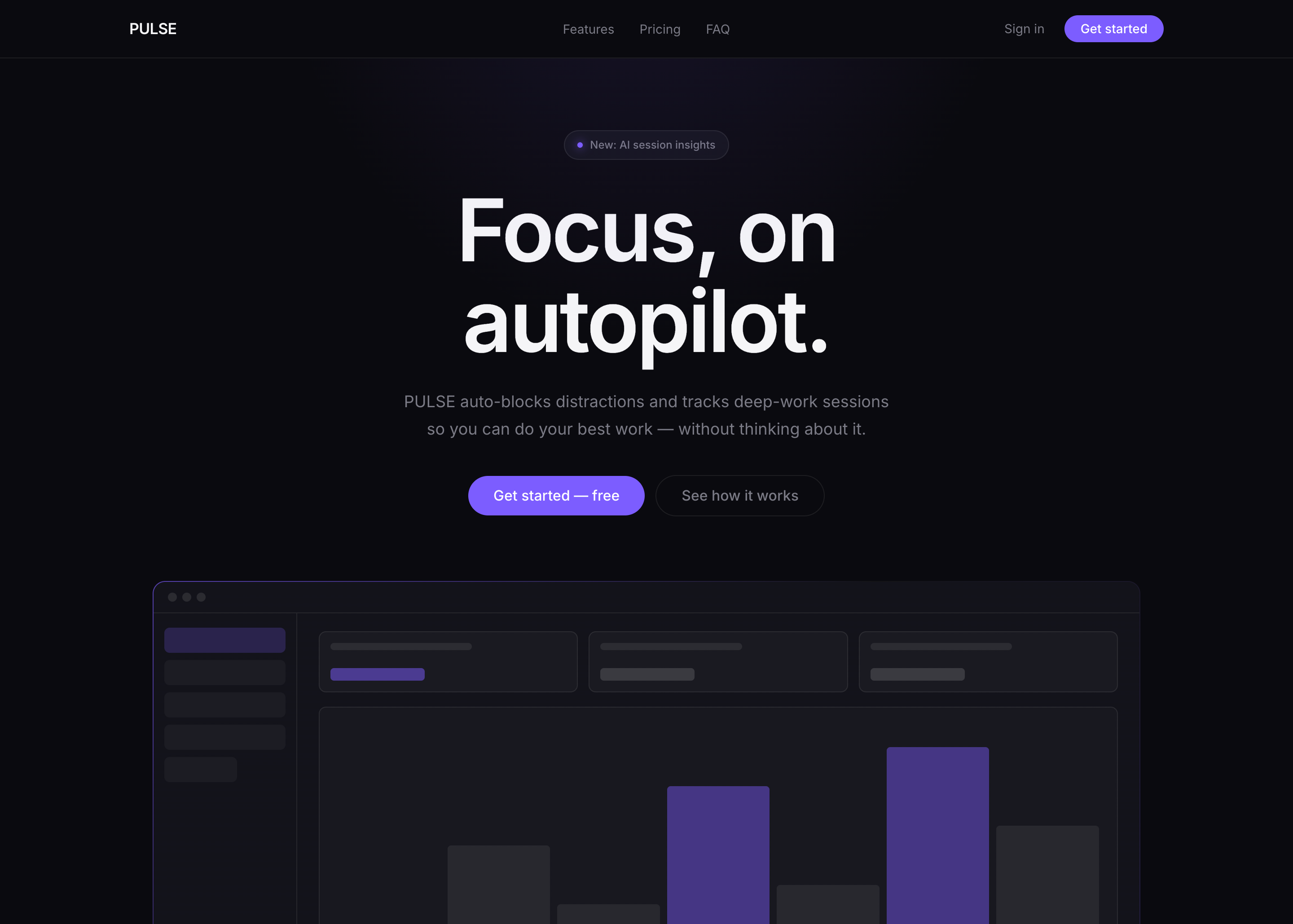PULSE — SaaS landing preview